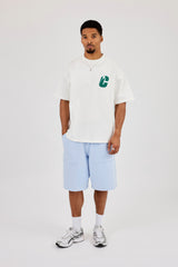Jersey Jort With Pocket Detail - Light Blue