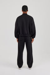 Bomberjacke mit Logo-Tab und lässiger Jogginghose - Schwarz