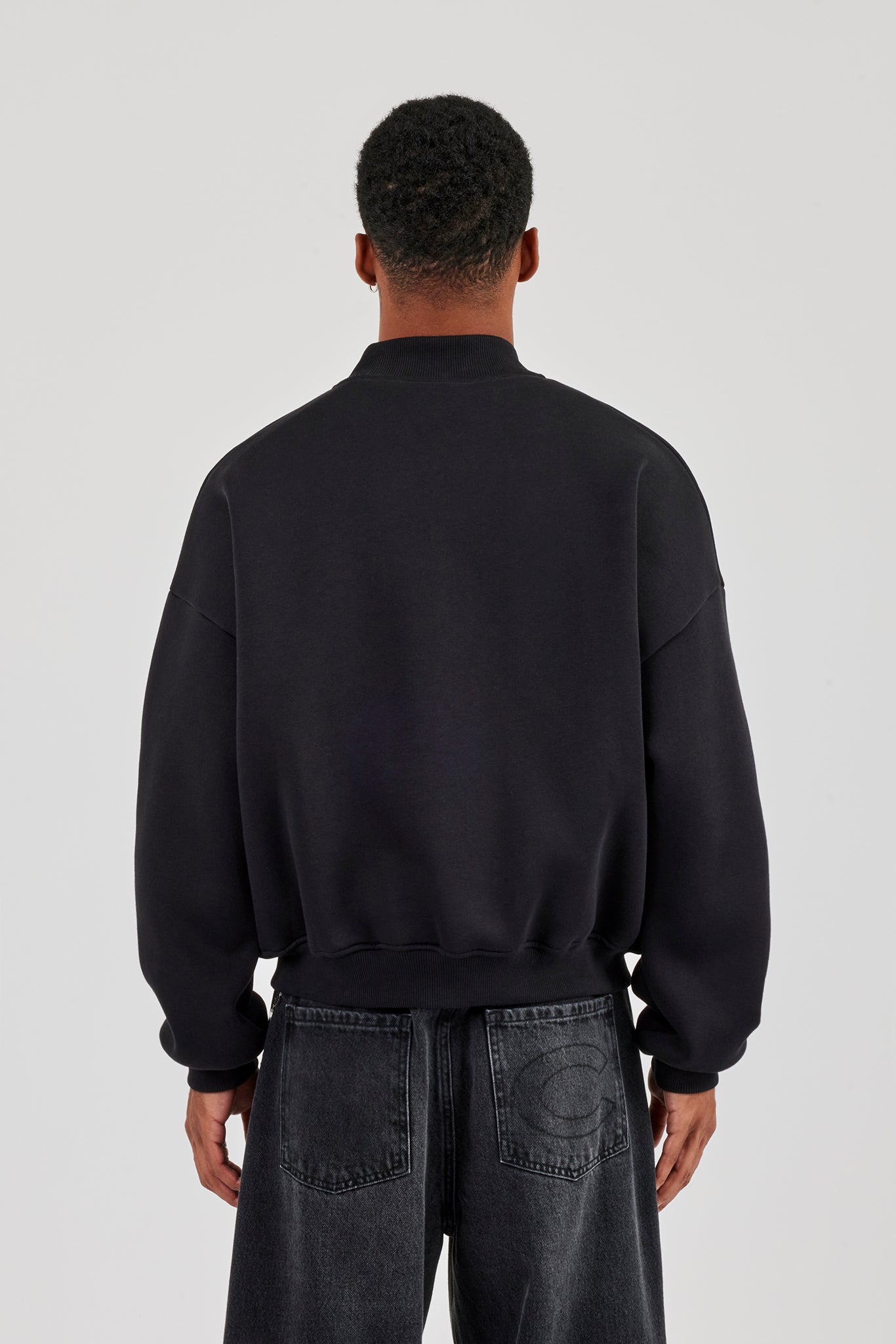 Bomberjacke mit Logo-Tab – Schwarz