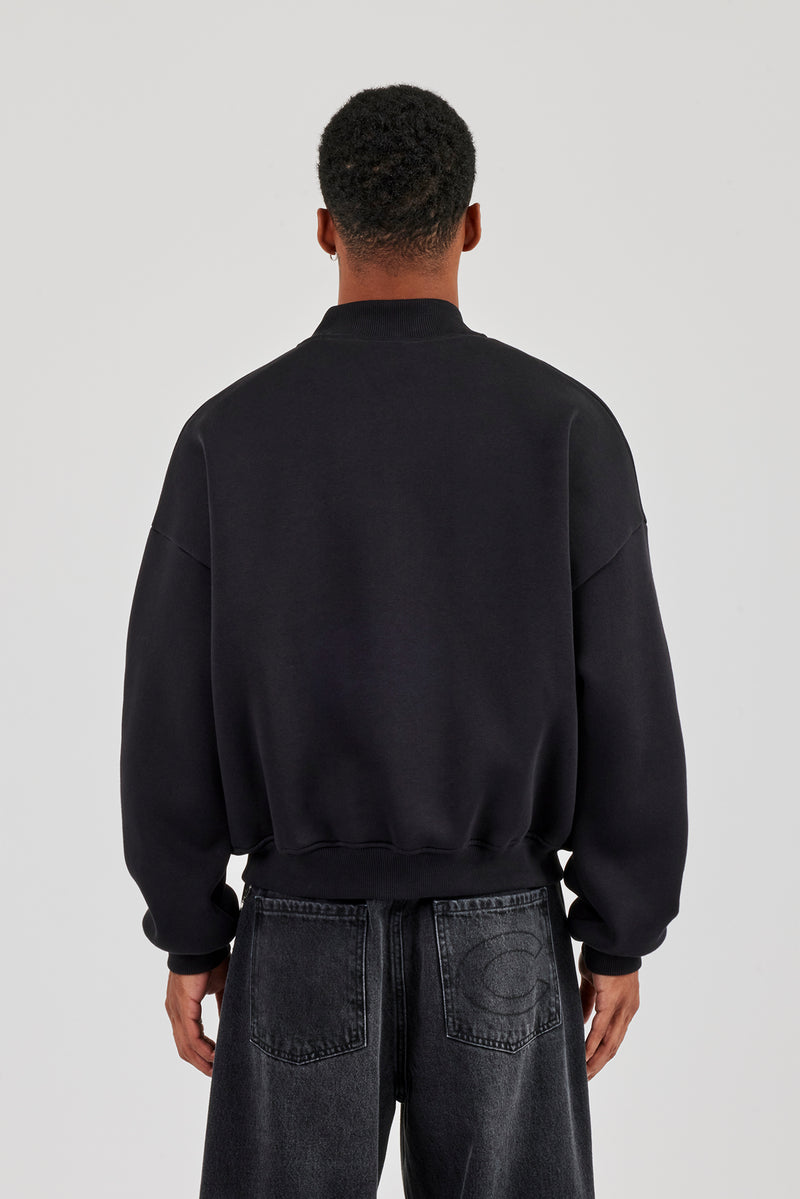 Bomberjacke mit Logo-Tab – Schwarz