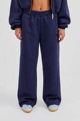 Logo Tab Wide Leg Jogger - Navy Blue
