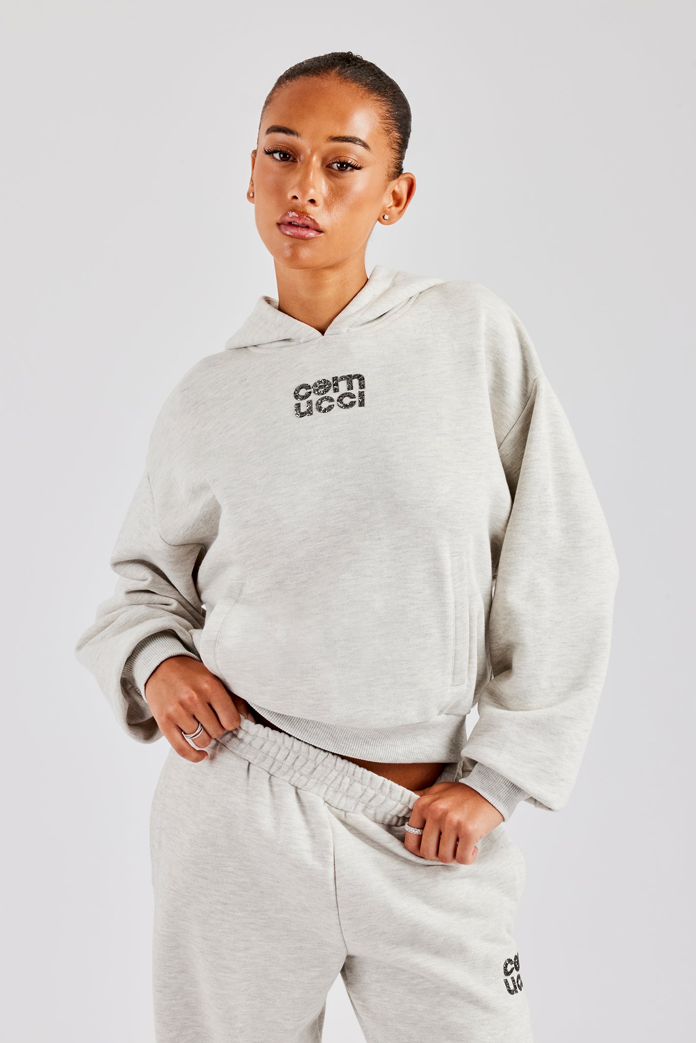 9090 Logo Glitter セットアップ 90 Logo Glitter Light Zip Hoodie