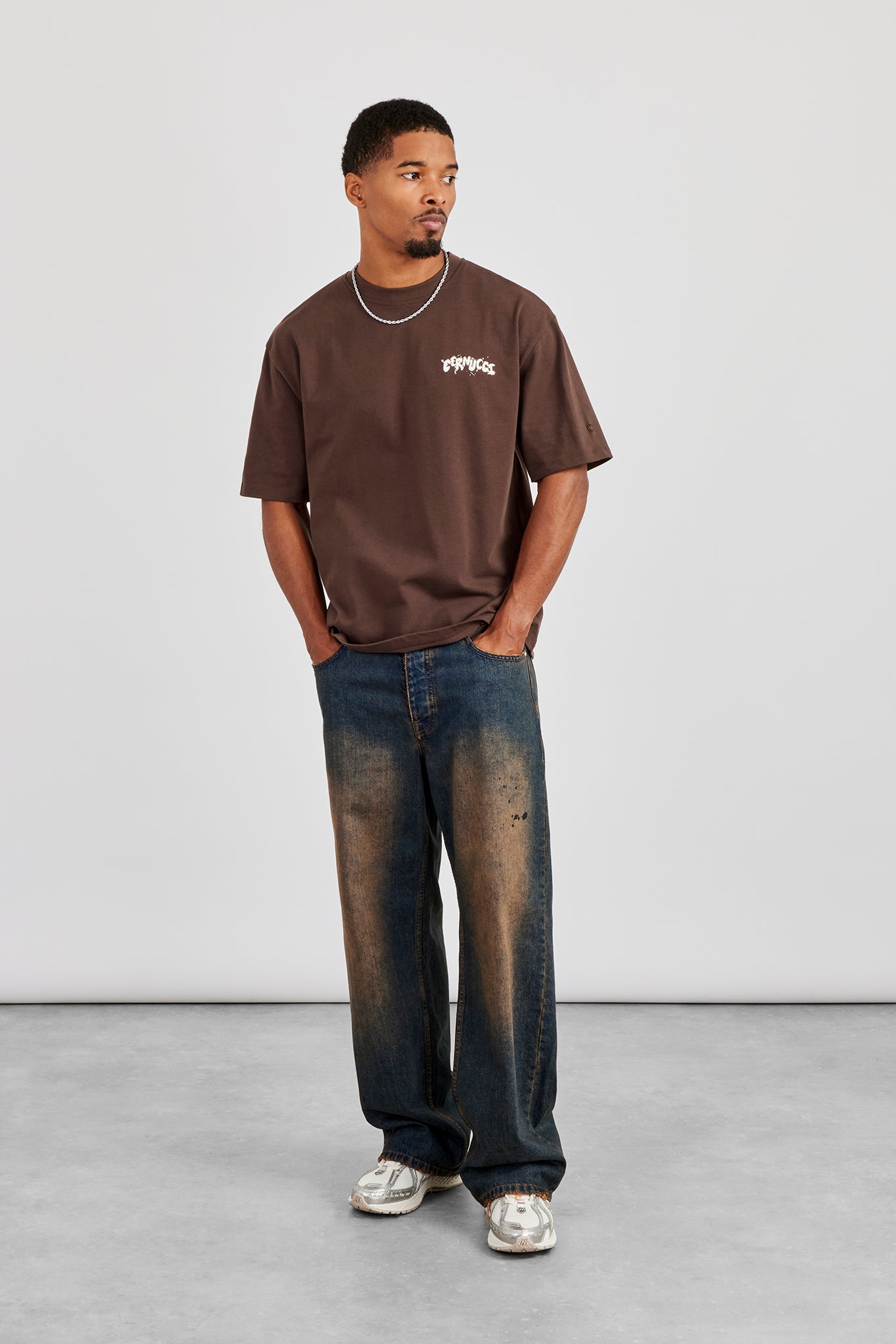 Regular Back Puff Print T-Shirt - Chocolate | Mens Tees & Vests
