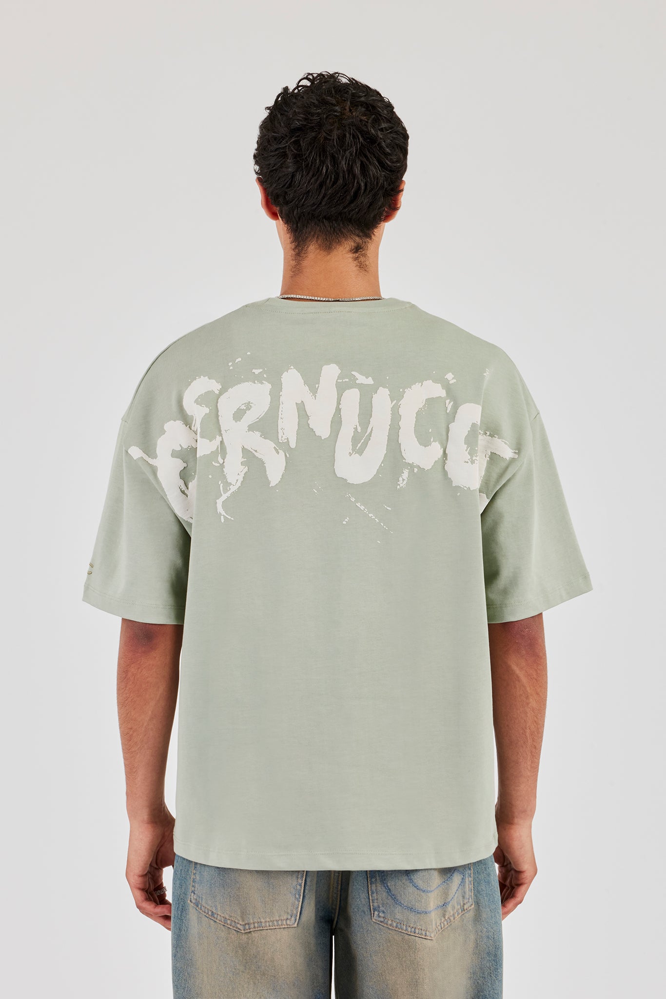 Regular Back Puff Print T-Shirt - Green