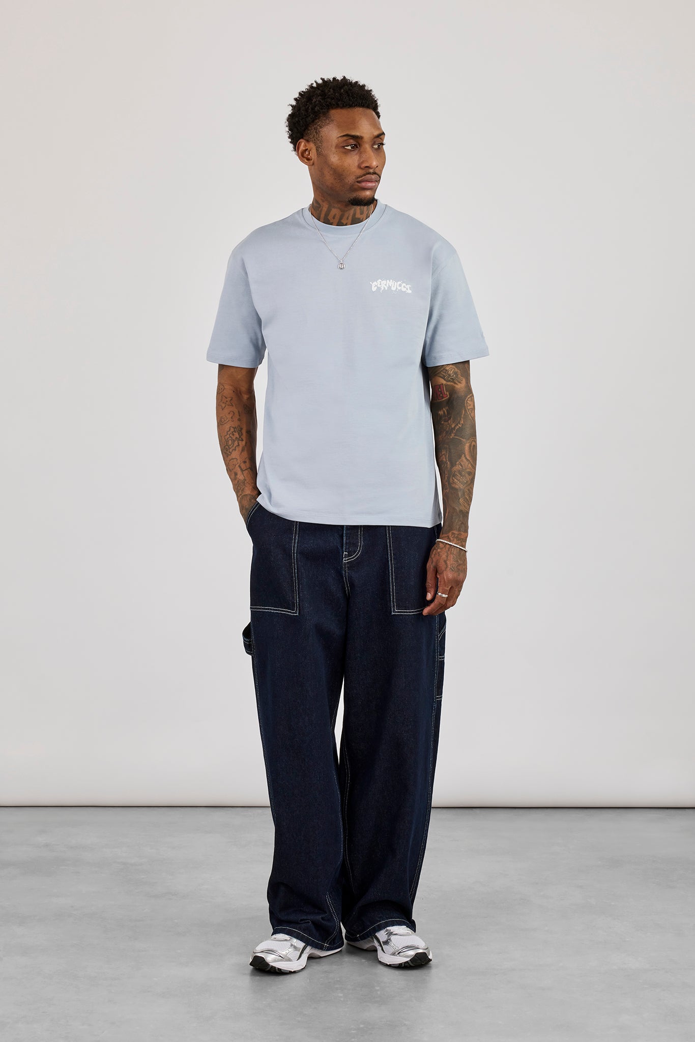 Regular Back Puff Print T-Shirt - Blue