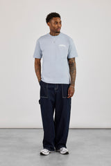 Regular Back Puff Print T-Shirt - Blue