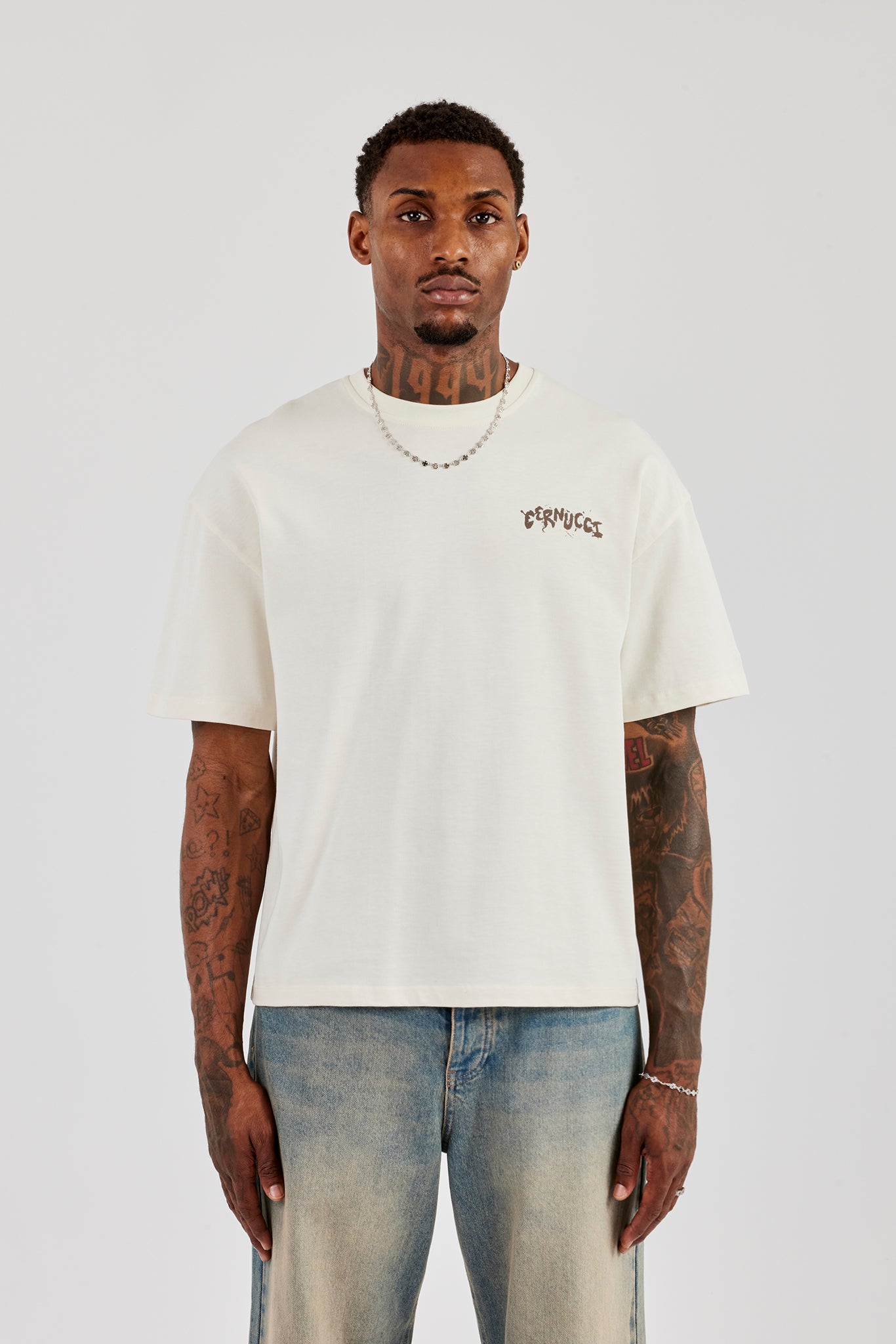 Regular Back Puff Print T-Shirt - Off White