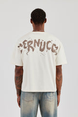 Regular T-Shirt mit Puff-Print auf der Rückseite – Off White