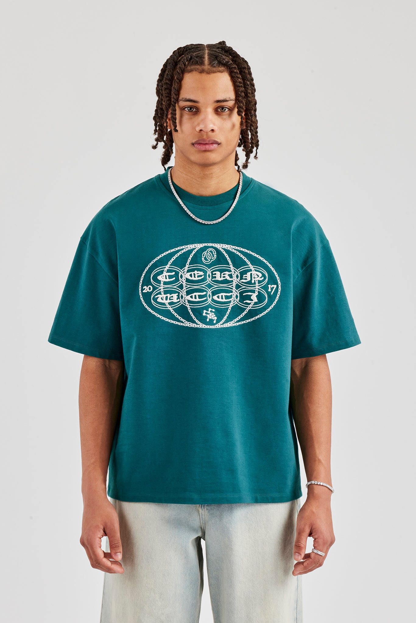 Boxy Fit CC Chain T-Shirt - Green | Mens Tees & Vests | Shop T