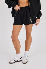 Embroidered C Short - Black
