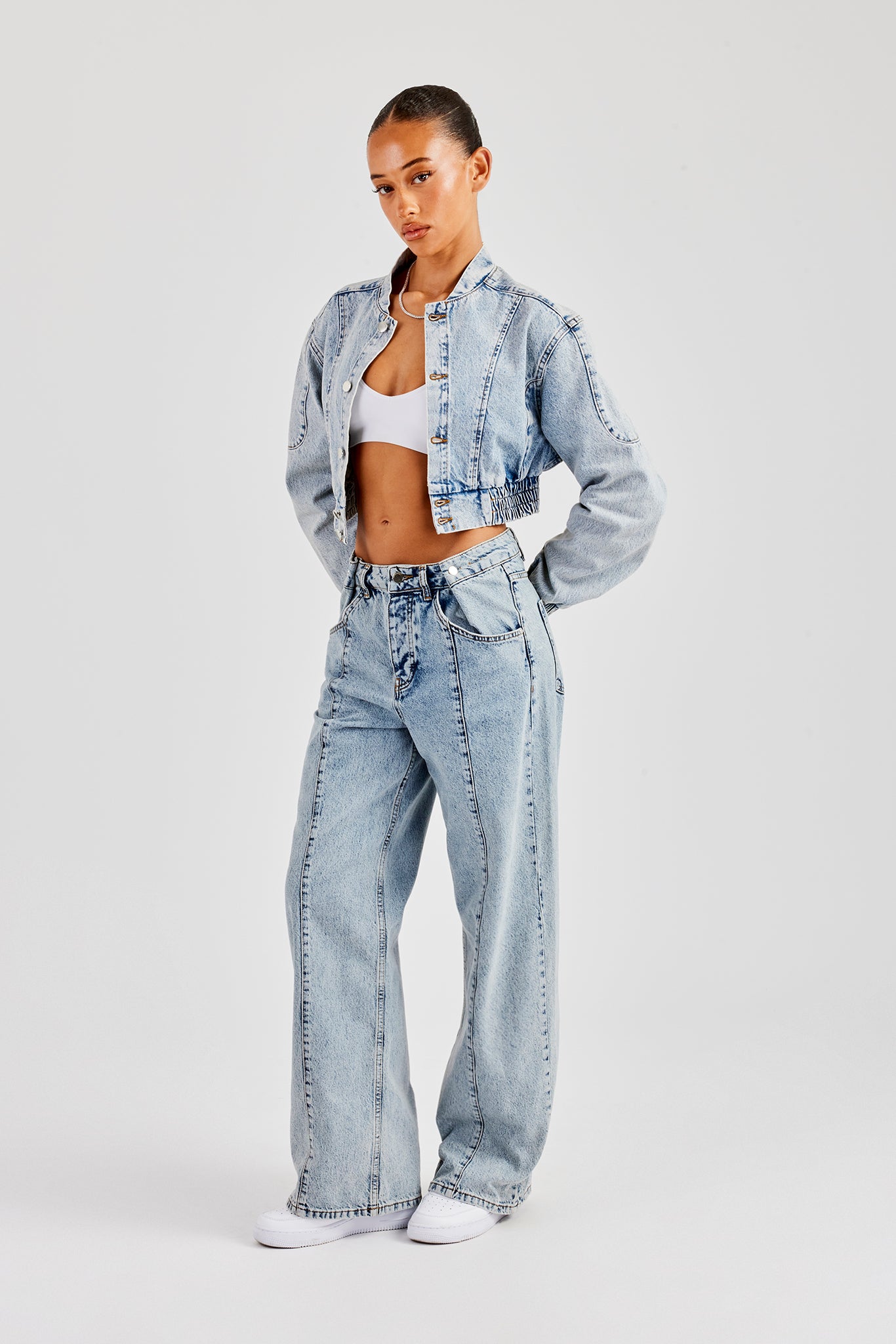 Denim-Bomberjacke – Light Vintage