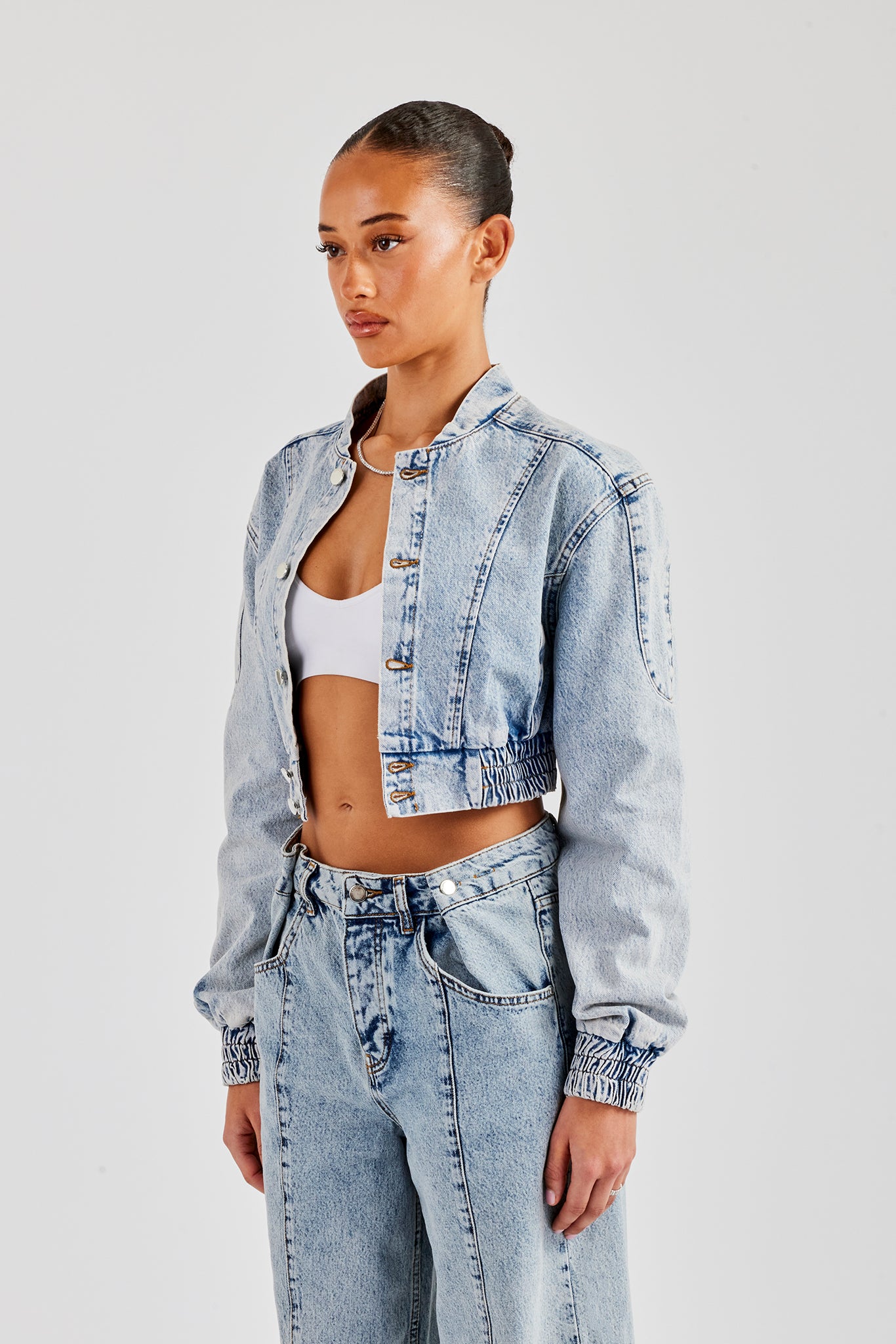 Denim Bomber Jacket - Light Vintage