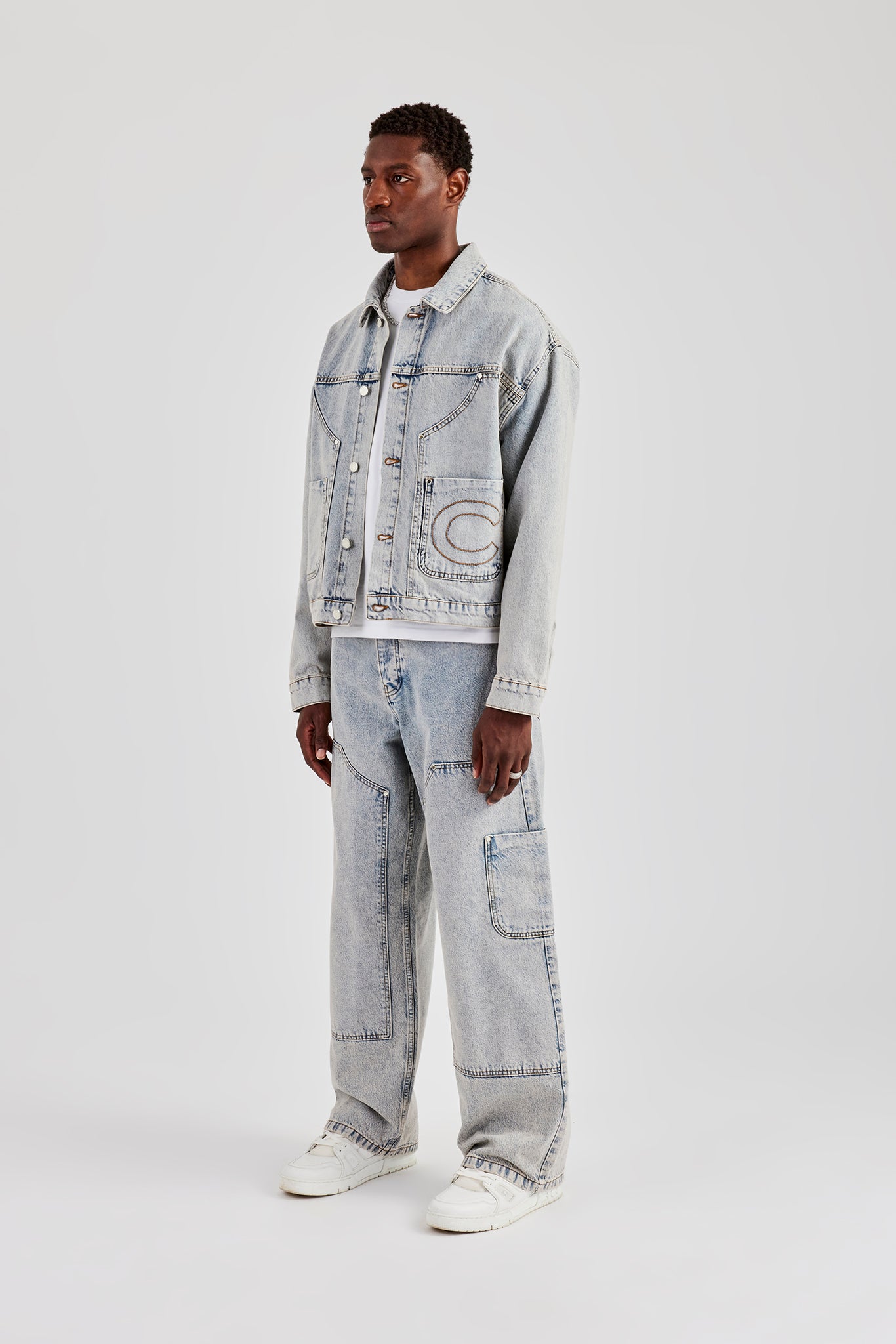 Carpenter Panel Denim Jacket & Baggy Detail Jean - Antique Wash
