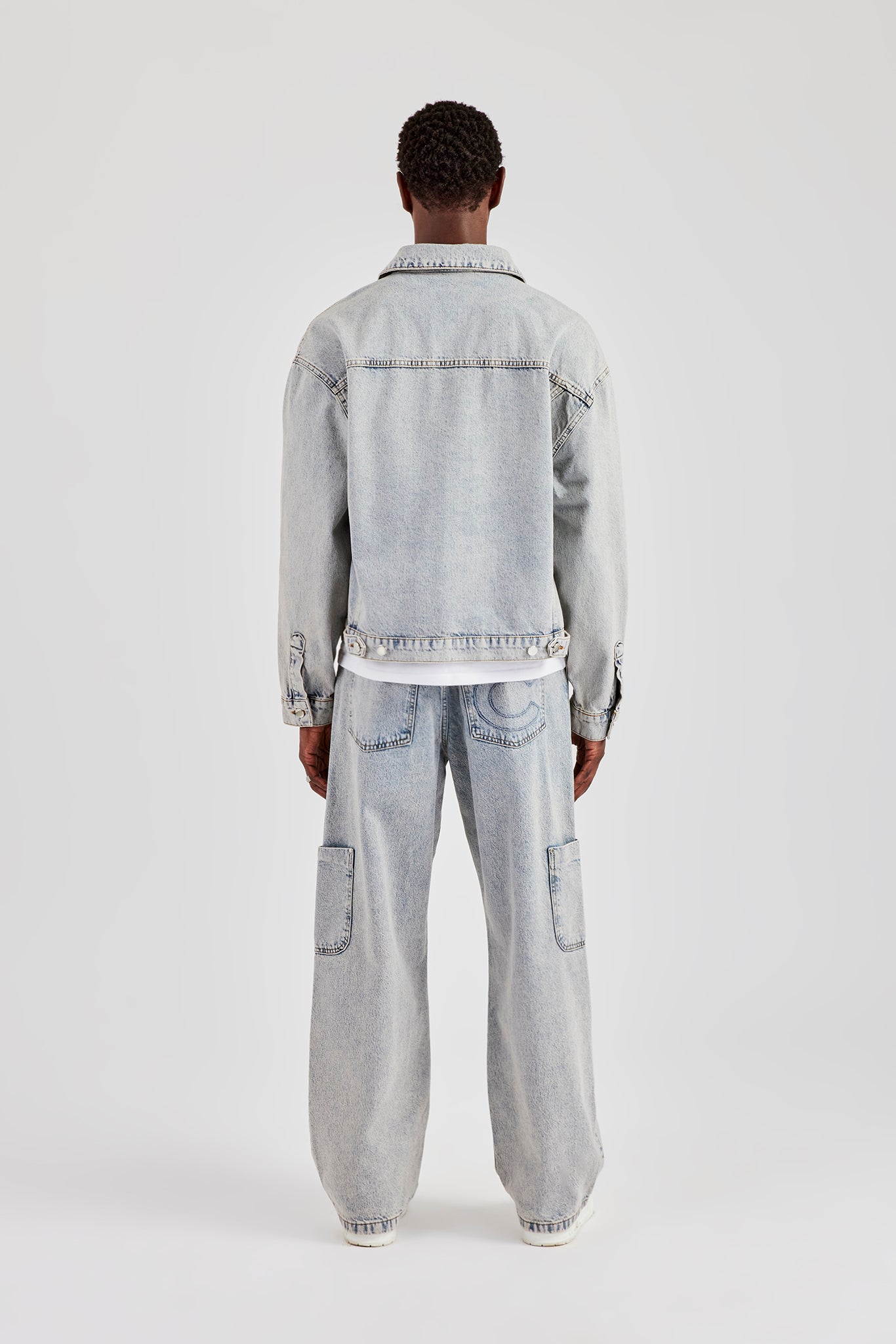 Carpenter Panel Denim Jacket & Baggy Detail Jean - Antique Wash