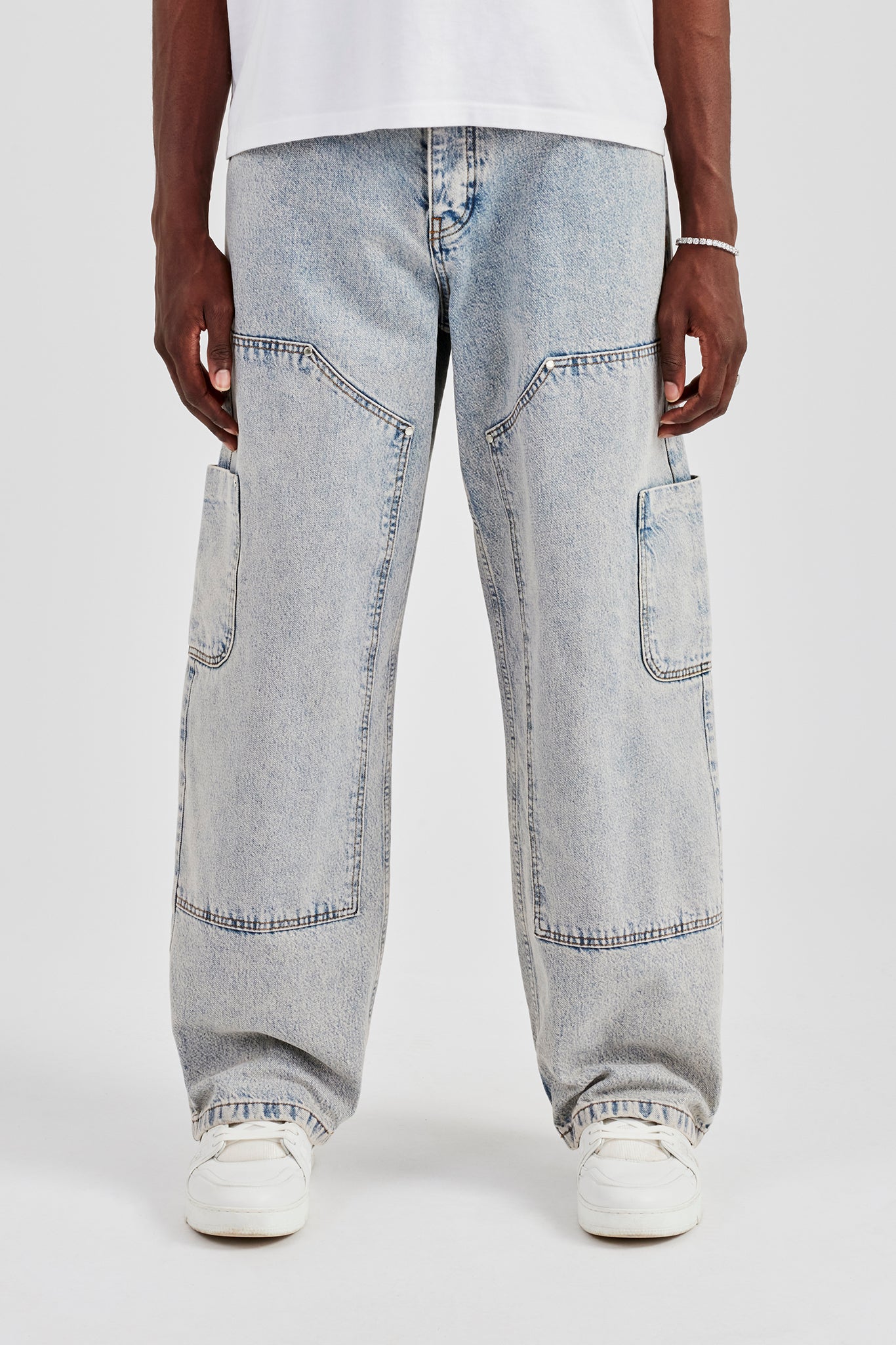 Baggy Carpenter Detail Jean - Antique Wash