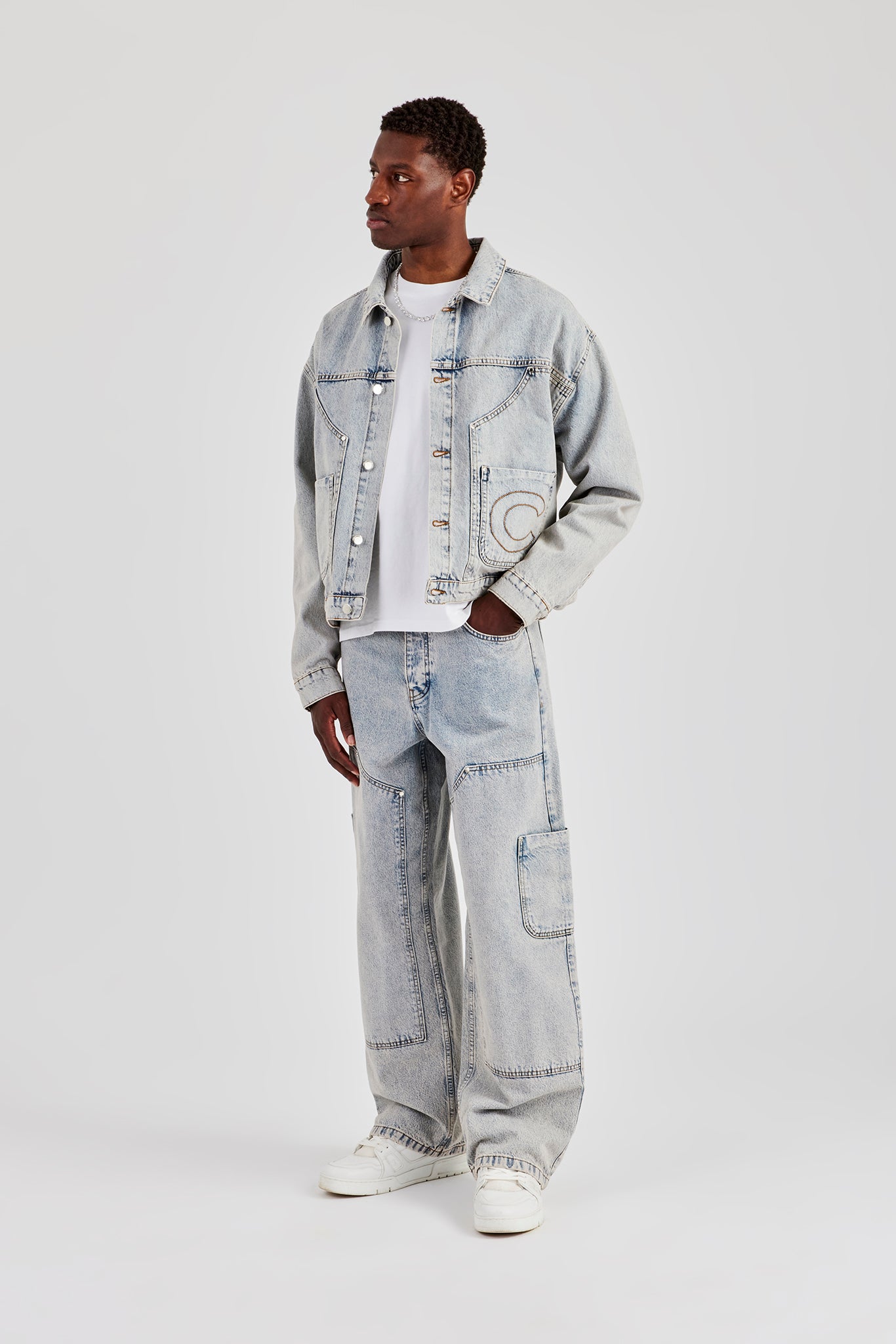 Carpenter Panel Denim Jacket & Baggy Detail Jean - Antique Wash