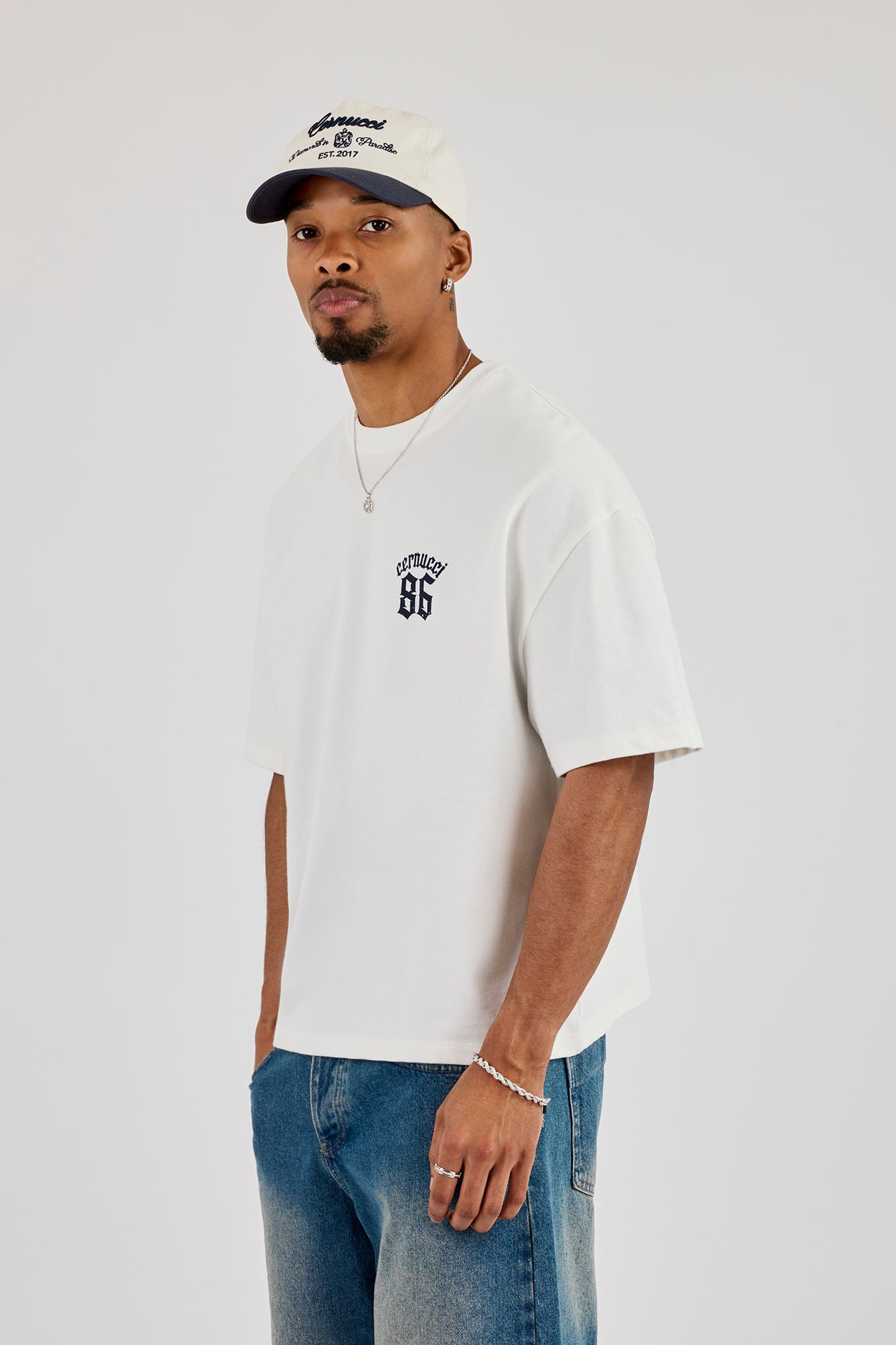 86 Back Print Boxy T-Shirt - Off White