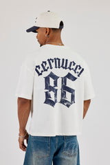 86 Back Print Boxy T-Shirt - Off White