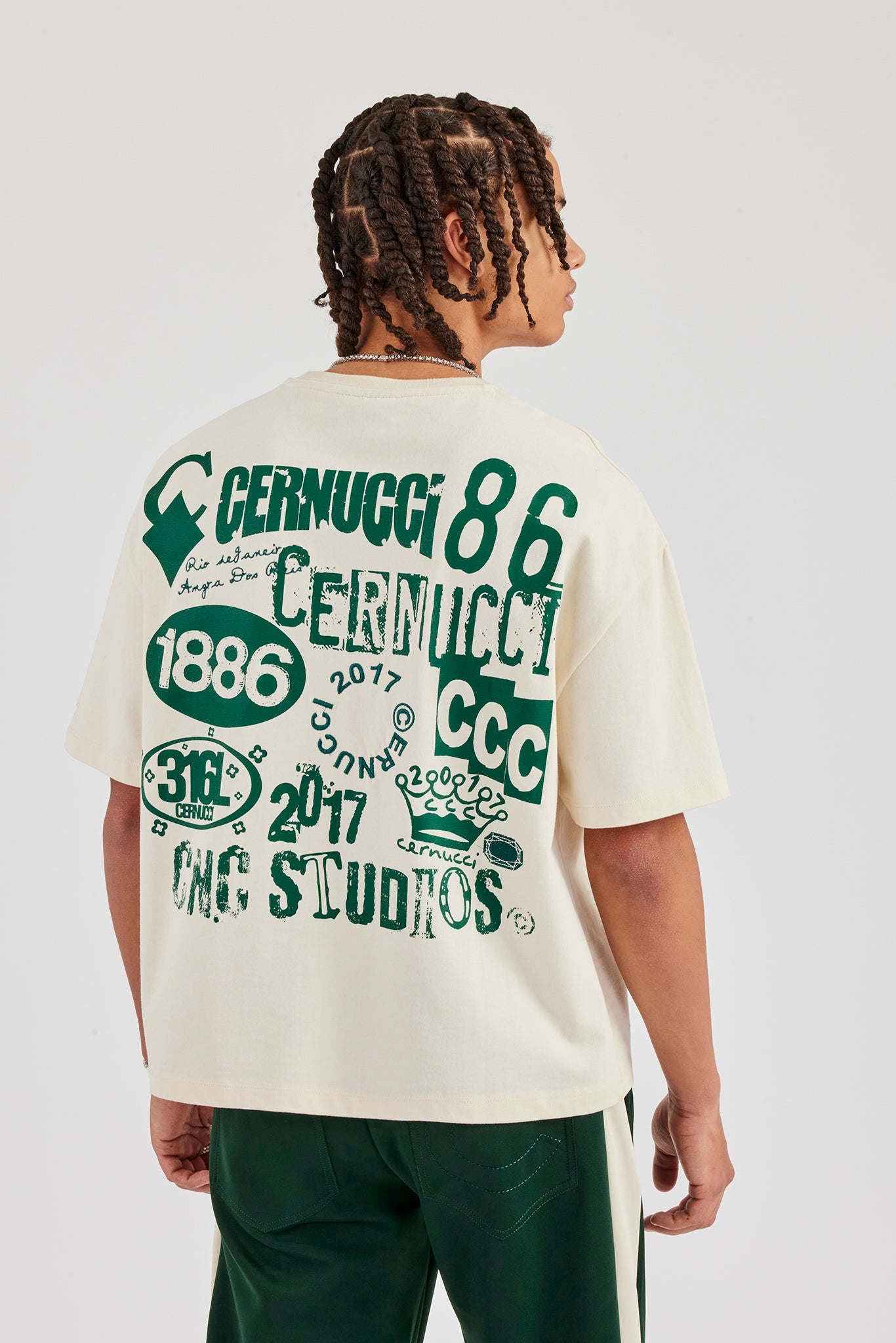 1886 Back Print Boxy T-Shirt - Off White
