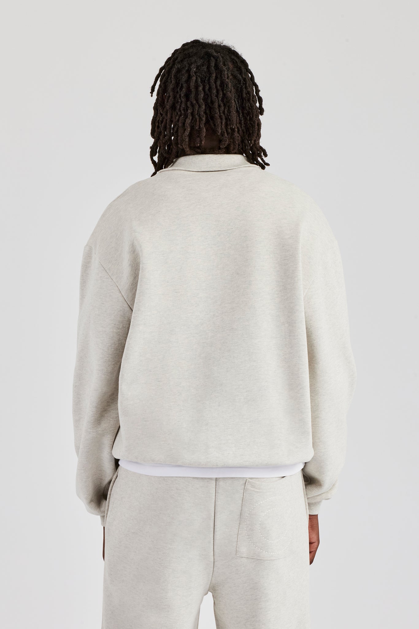 Jerseyjacke mit Trichterhalsausschnitt – Aschgrau
