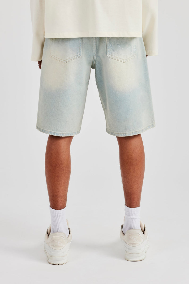 Denim Bermuda Jorts - Bleach Wash