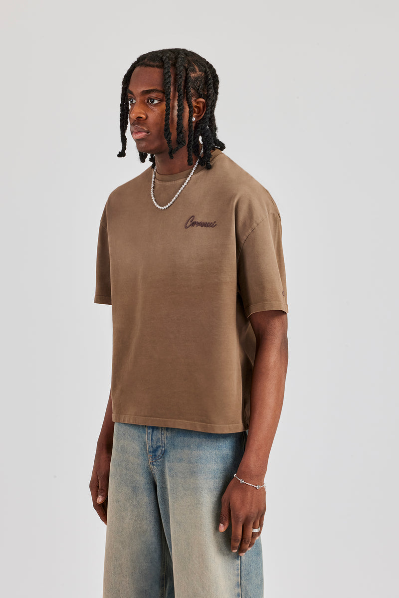 LRG Men's Angled Script Logo Short Sleeve T-Shirt - Streetwear Casual Tee