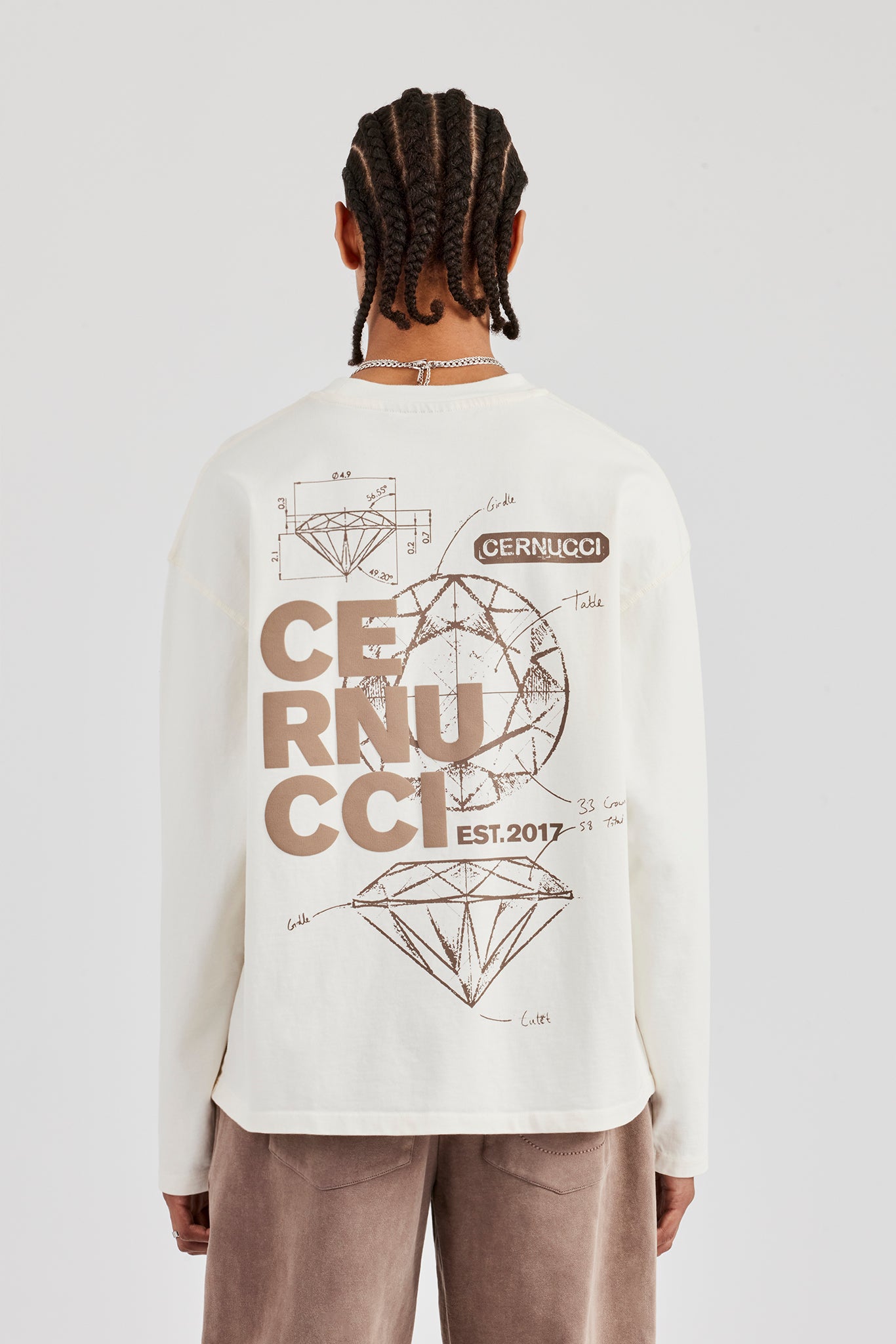 Washed 86 Long Sleeve T-Shirt - Off White | Mens Tees & Vests