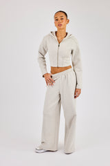 Corset Zip Through Hoodie - Grey Marl