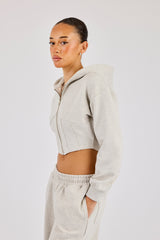 Corset Zip Through Hoodie - Ash Grey