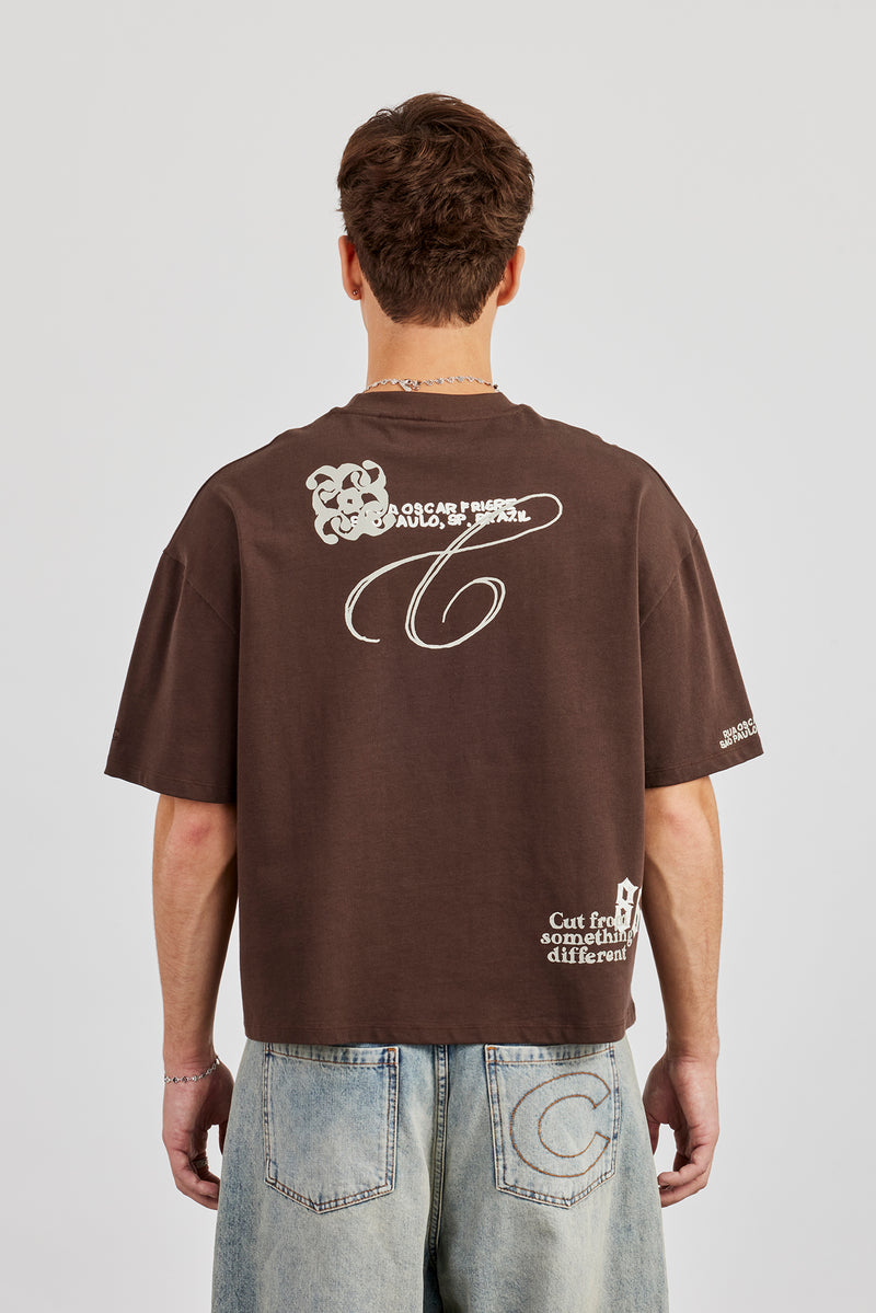 Cernucci CC 86 Boxy T-Shirt - Chocolate