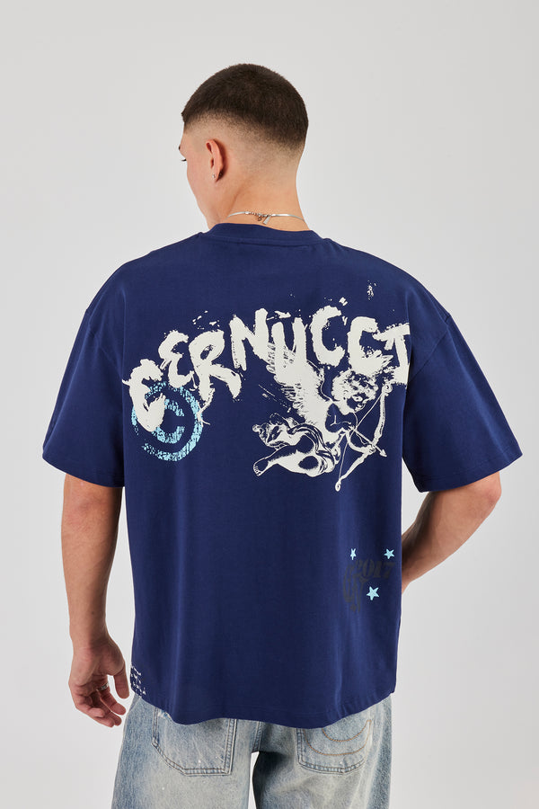 Cherub 2017 Oversized T-Shirt - Navy Blue
