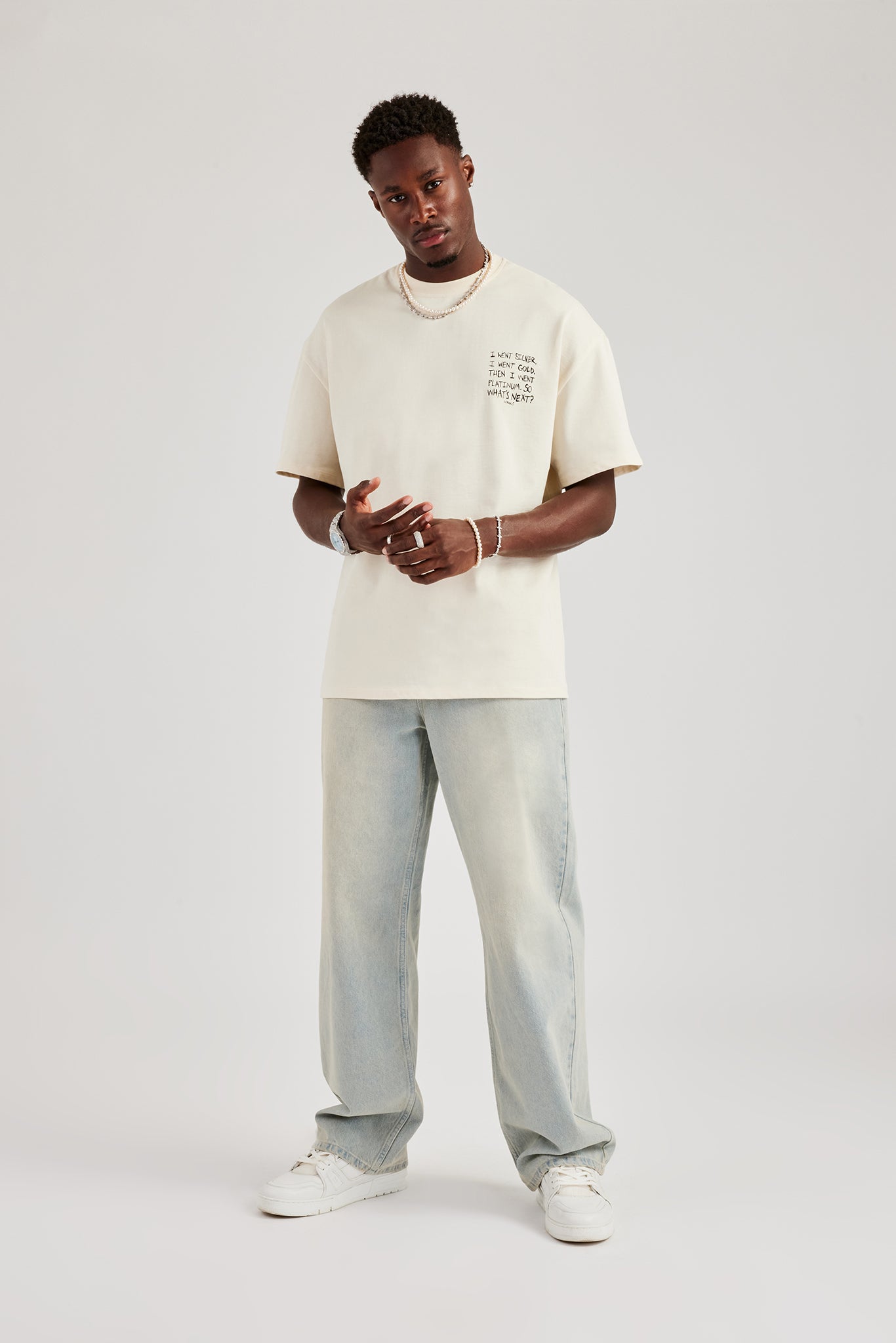 Baggy Fit Jeans – Bleach Wash