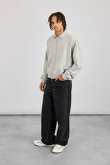 Jerseyjacke mit durchgehendem Reißverschluss und Kragen – Grau meliert