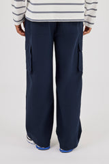 Textured Nylon Cargo Trouser - Navy