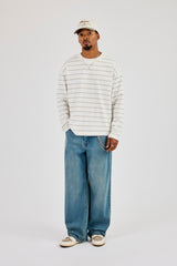 Long Sleeve Stripe Logo T-Shirt - Taupe