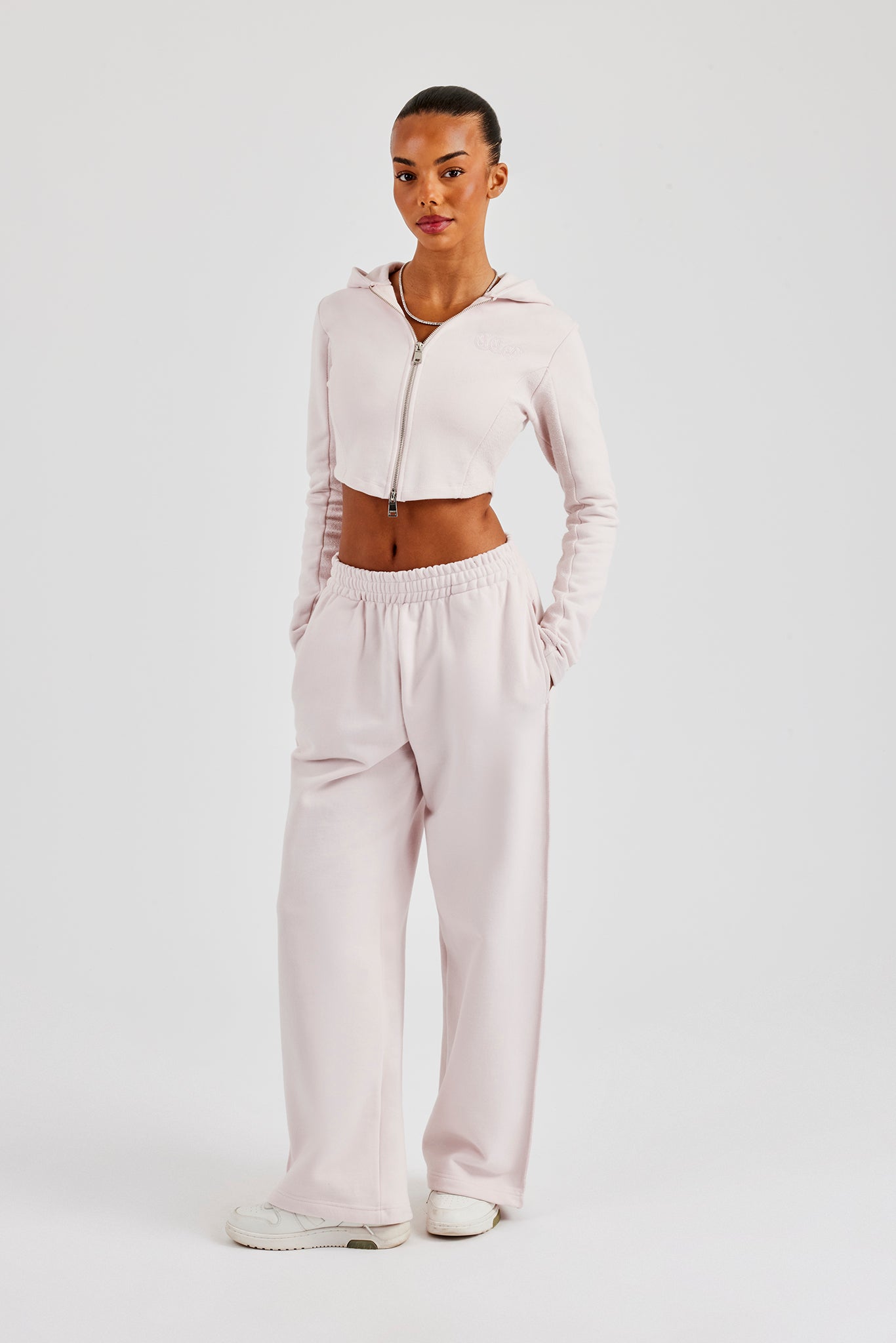 Paraiso Applique Wide Leg Jogger - Light Pink