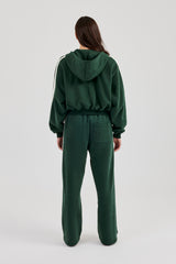 CCC Taping Boxy Zip Through Hoodie &amp; Wide Leg Jogger - Waldgrün