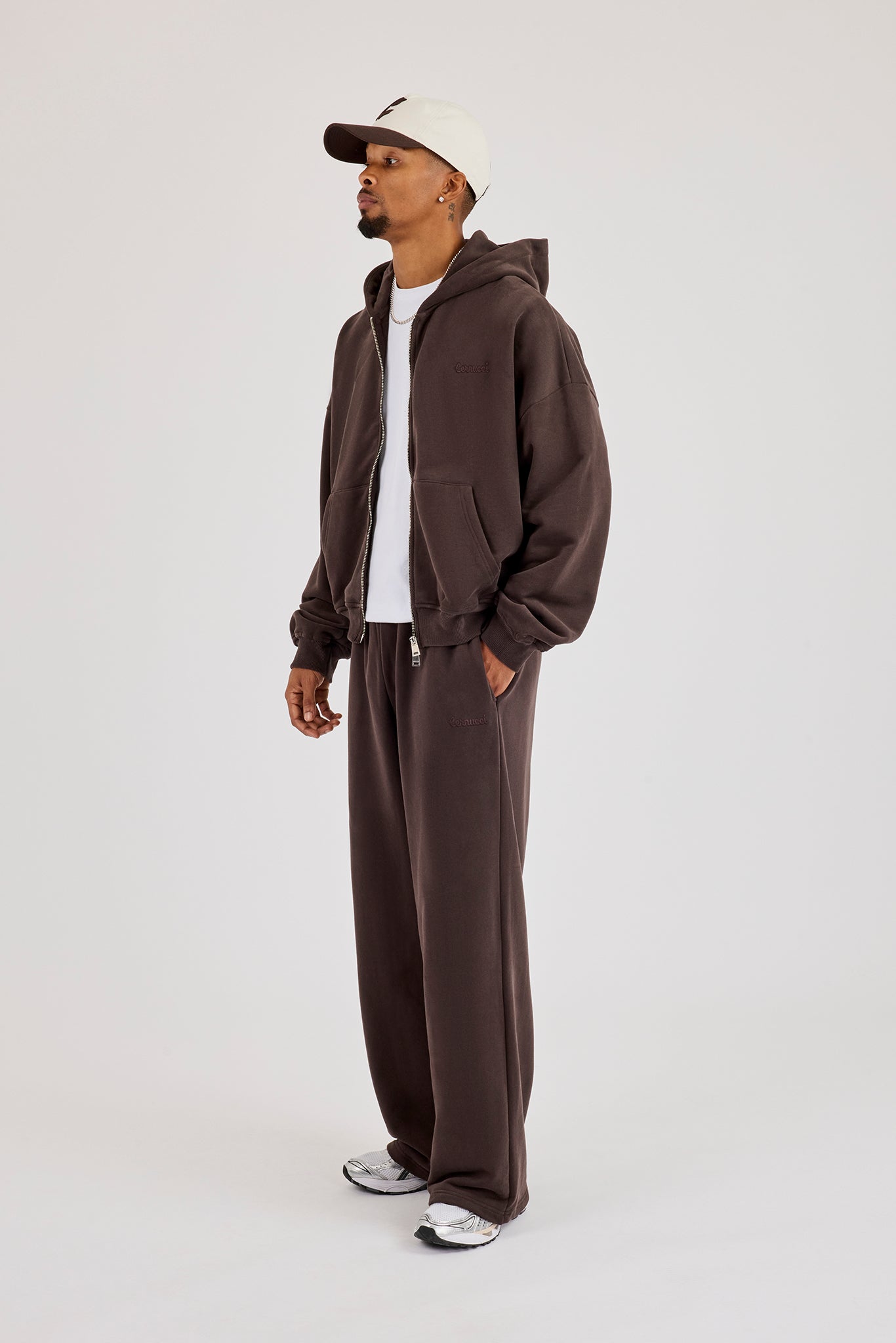 Zip Through Boxy Hoodie – Coffee