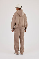 Zip Through Boxy Hoodie & Jogger - Falcon Stone