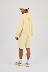 Zip Through Boxy Hoodie & Relaxed Jersey Short - Lemon