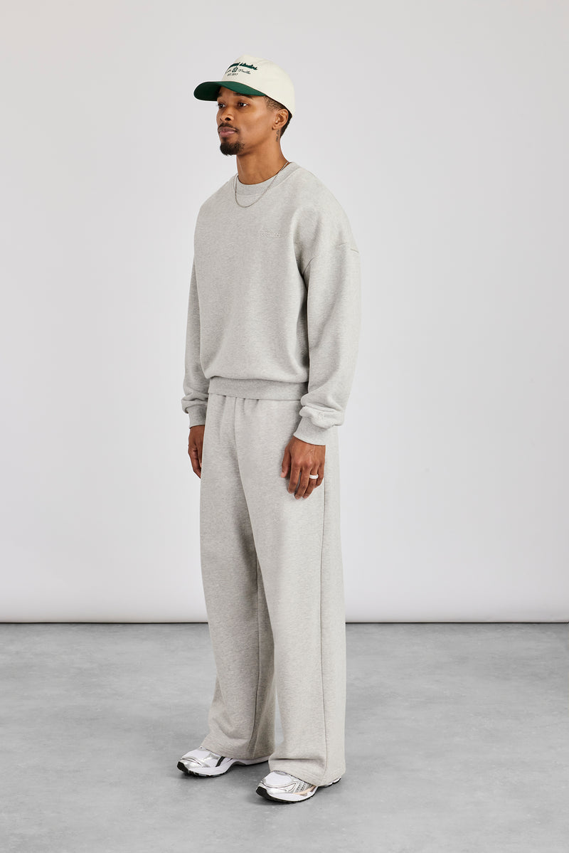 Sweater & Baggy Fit Jogger - Grey Marl