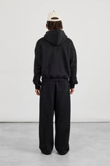 Boxy-Hoodie und Baggy-Fit-Jogginghose - Schwarz