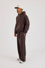 Boxy Hoodie für Herren - Kaffee
