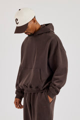 Boxy Hoodie für Herren - Kaffee