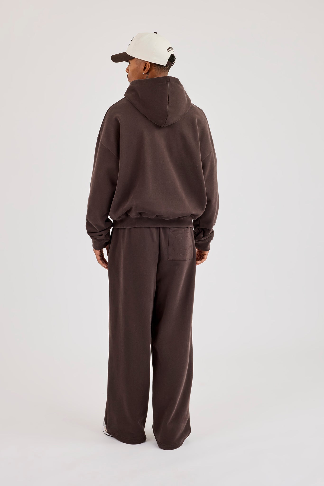 Boxy Hoodie & Baggy Fit Jogger - Coffee