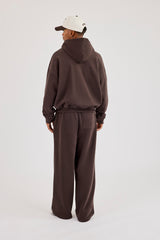Boxy Hoodie & Baggy Fit Jogger - Coffee