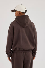 Boxy Hoodie für Herren - Kaffee