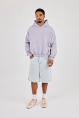 Mens Boxy Hoodie - Dusty Purple