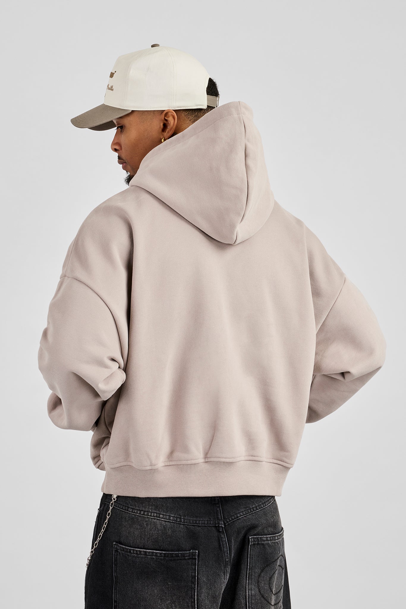 Mens Boxy Hoodie - Stone