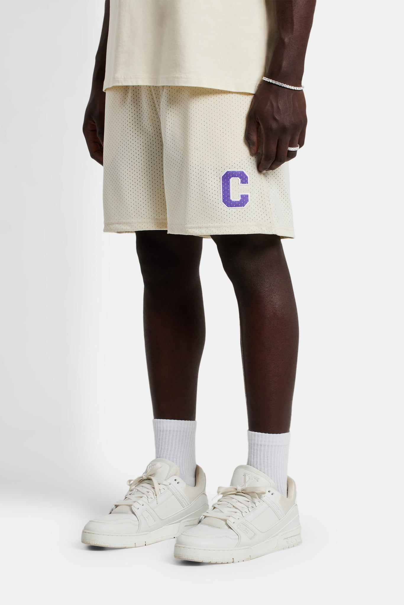 C Mesh Shorts - Creme 